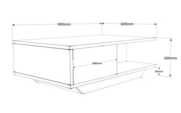 ЖУРНАЛЬНЫЙ СТОЛИК ASPEN BENCH, БЕЛЫЙ ГЛЯНЦЕВЫЙ ВЕНГЕ