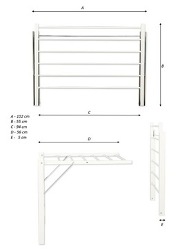 Suszarka Łazienkowa na pranie ścienna Majka 100 cm