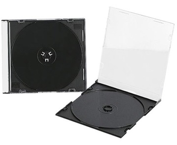 КОРОБКИ ДЛЯ 1 CD/DVD SLIM 5MM 100 ШТ ЧЕРНЫЕ WAWA