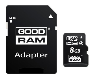 КАРТА ПАМЯТИ GOODRAM 8 ГБ MICRO SDHC + АДАПТЕР SD