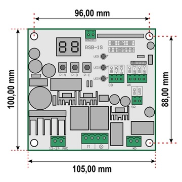 КОНТРОЛЛЕР РАЗДВИЖНЫХ ВОРОТ RSB-1S 12-24В 2 пульта дистанционного управления