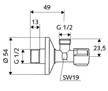 Промывной клапан SCHELL 1/2 x 1/2 052170699