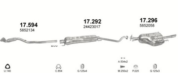 Концевой глушитель Opel Astra II бензиновый седан