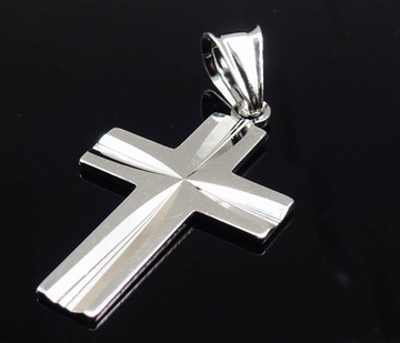 Diamentowany Srebrny Łańcuch Ankier + Krzyż 36g
