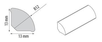 ĆWIERĆWAŁEK Listwa PCV Cokół 13x13mm DĄB 2,5mb