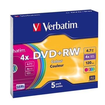 DVD+RW Verbatim 4,7 ГБ 5 шт.