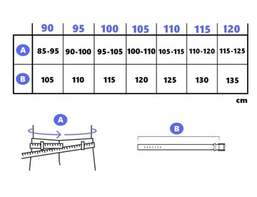 Szeroki SKÓRZANY PASEK MĘSKI CZARNY SKÓRA 110 cm