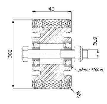 КОЛЕСО АЛЮМИНИЕВО-ПОЛИУРЕТАНОВОЕ КОЛЕСО 80X46 - A2P