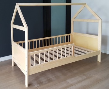 Кровать ДОМ 140х70 PINE BABY RAILS ДЕТСКАЯ 2в1 С РЕЛЬСАМИ