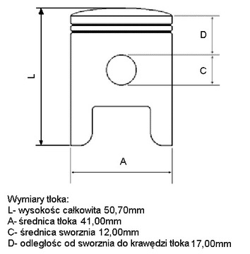 TŁOK YAMAHA DT RD DT50 RD50 4-szlif 41,00mm T126