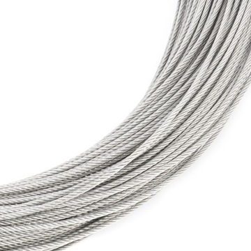 Lina linka stalowa NIERDZEWNA INOX Kwasoodporna splot 7x19 2mm 5m