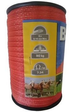 TAŚMA BASIC PASTUCH DLA KONI 200 MB / 20 MM POMARA