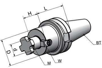 НАВЕРТКА ФРЕЗЕРНАЯ НОЖКА BT50 27 РУЧКА L100