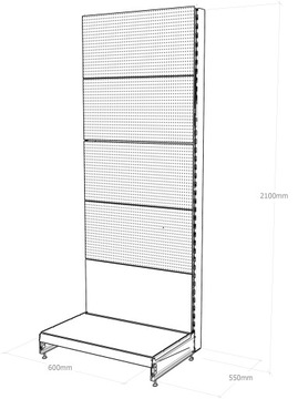 MAGO SHOP ПОЛКА перфорированный металл 210/60/55