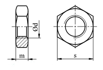 Гайки низкие М5 DIN439, класс 04, класс 100