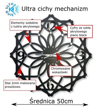 Большие металлические настенные часы Sottile, 50 см