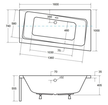 BESCO INFINITY ВАННА 160x100 ЭКРАННЫЙ КОРПУС 100см