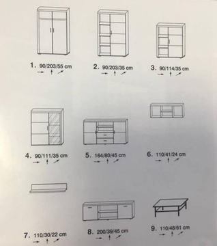 ГАРДЕРОБ + ПОЛКИ 2 Шкаф для гостиной 3 цвета