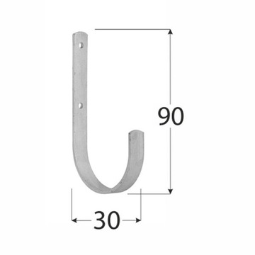 МАЛЕНЬКИЙ ГАРАЖНЫЙ КРЮК 9x3см HMU 90x30мм УНИВЕРСАЛЬНЫЙ НАСТЕННЫЙ ДЕРЖАТЕЛЬ для мелких предметов