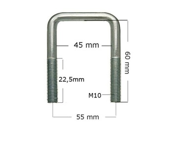 Держатель U-образного болта для крепления 45/60 мм M10