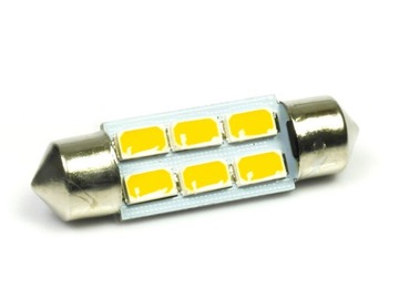 LED 6 SMD 5630 C5W ТЕПЛЫЙ БЕЛЫЙ лампочка 36 мм