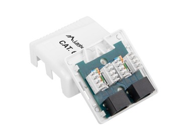 Розетка RJ45 для поверхностного монтажа Lanberg 2 порта, кат.6