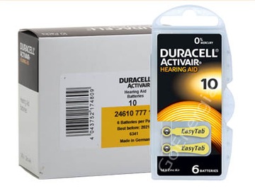 Батарейки для слуховых аппаратов Duracell 10 Hg0 x60