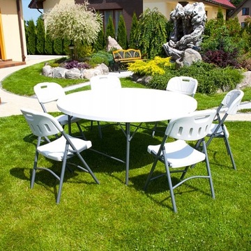 STÓŁ SKŁADANY OKRĄGŁY śr 122 cm cateringowy stolik