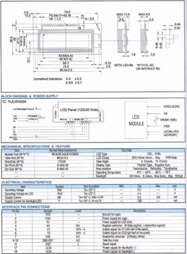 ART Новый графический ЖК 122x32 =2x16 W/KK Blackline