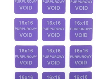 НАКЛЕЙКА ПЕЧАТЬ 16х16 ФИОЛЕТОВАЯ VOID 250 ШТ.