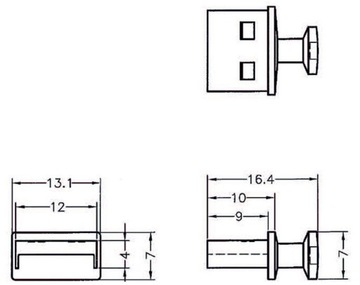 Гнездовой разъем USB Type-A с ручкой