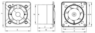 Wentylator SYSTEM+ KWT 125H HIGROSTAT+TIMER