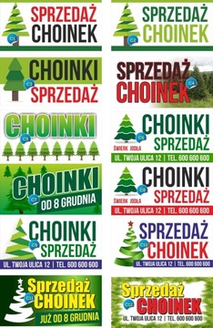 Baner Reklamowy Choinki 2x1m - Projekt Gratis Reklama choinek sprzedaż C44