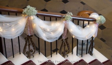 Organza biała organtyna do dekoracji Organza Ślubna lub na Komunię 48cm 9m