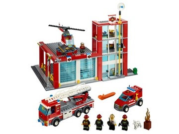 Lego city 60004 fire station fire, фото