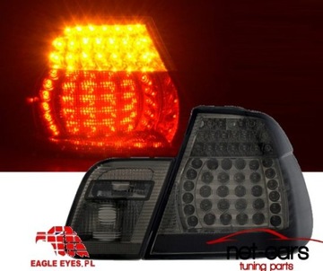 Фонари задние bmw 3 e46 01 - 05 led подсветка рестайлинг седан тонированные, фото
