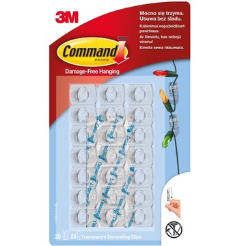 Self-adhesive transparent hooks management 20 hooks+ 24 mini straps, фото