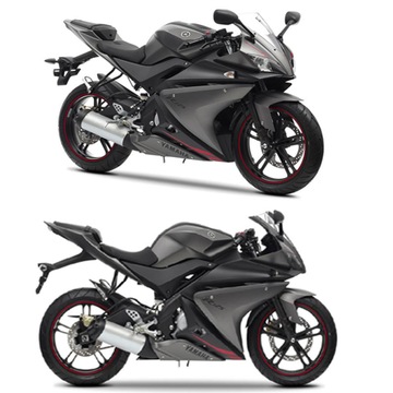 Yamaha yzf r125 наклейки наклейка 2012-13 сірий матовий, фото