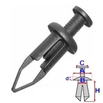 Clip bumper avensis carina corolla ls400 b22111, фото