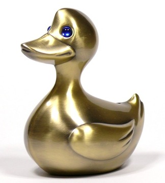 Piggy bank duck gold for a gift, фото