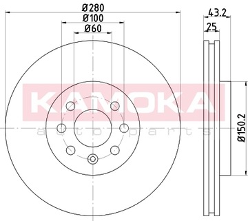 2x kamoka brake disc front opel astra h 04 -, фото