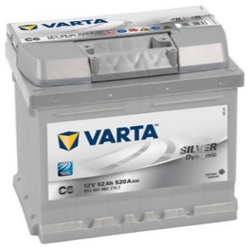 Аккумулятор varta серебро 12v 52ah 520a c6 ford, фото