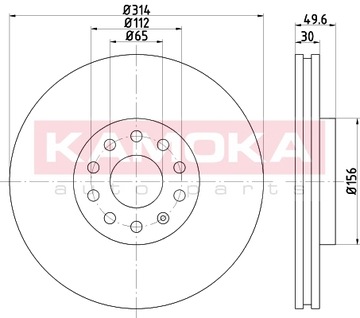 Brake disc front 314x30 v, фото