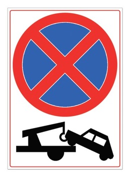 Parking is prohibited sign plaque 42x60 grozi odholowaniem nameplate plank, фото