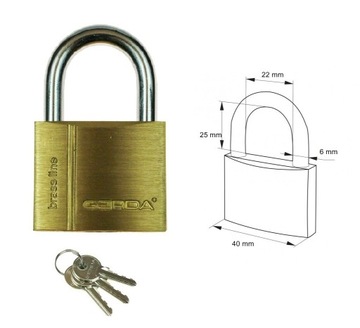 Padlock with a shackle turnkey gerda, фото