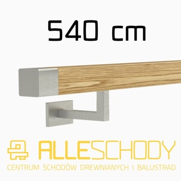 Handrail wall-mounted wooden 40x40 540cm oak color, фото