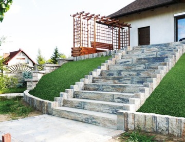 Кост -bet підніжка блок muro лупаний 100x34x7 a8 mocca, a12 frappe, фото