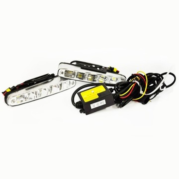 Drl денні ходові вогні 5x led підсвідка дуже потужні діоди hp, фото