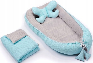 Гнездо кокон манеж+ бабочка 1 одеяло minky, фото