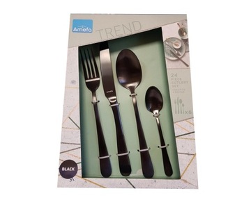 Amefa 24 cutlery modern 1410 austin complete vintage black for 6 places, фото